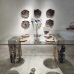 Petrified Wood Dining Table with Glass Top - NL 118 American Style Glass Table: Here are 3 Style for Your Interior Decoration