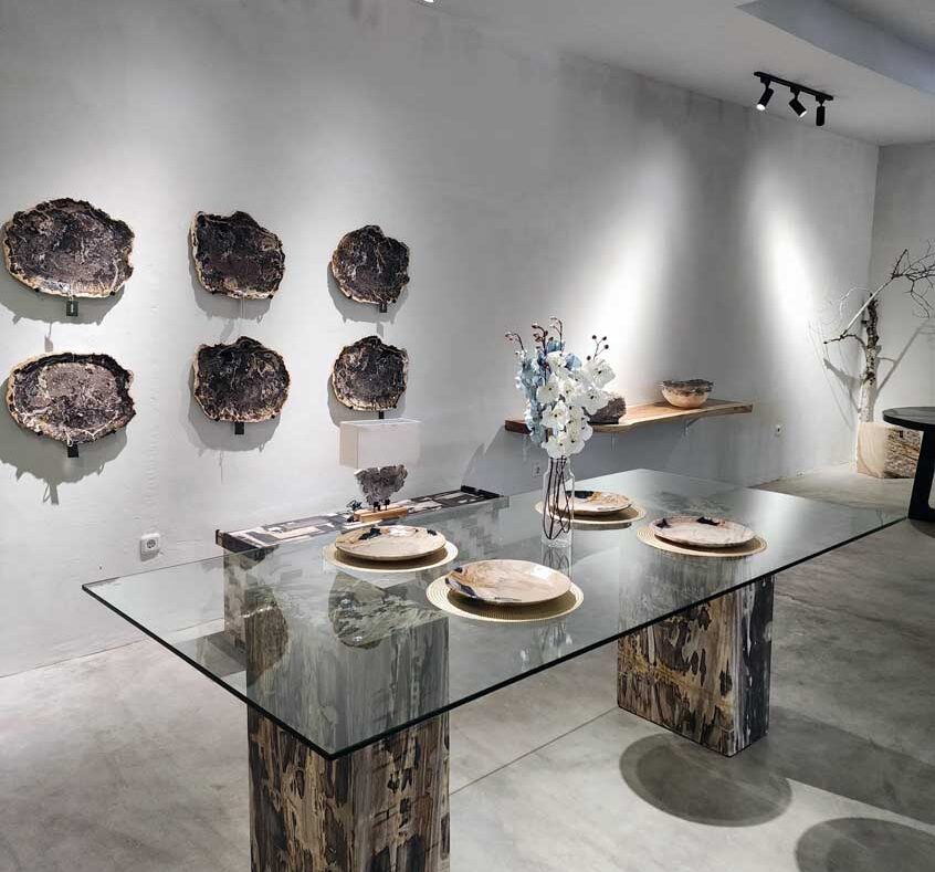 petrified wood furniture in Bali