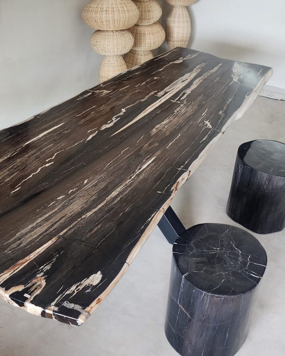 petrified wood furniture in Bali